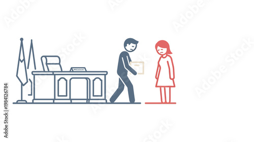 Man Delivering Document To A Woman