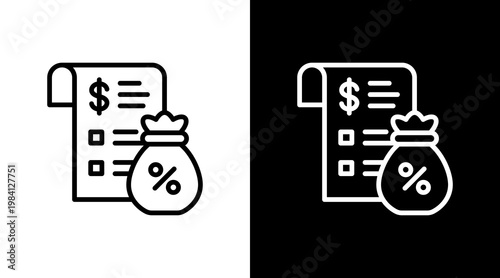 Tax Planning White Icon Set Design