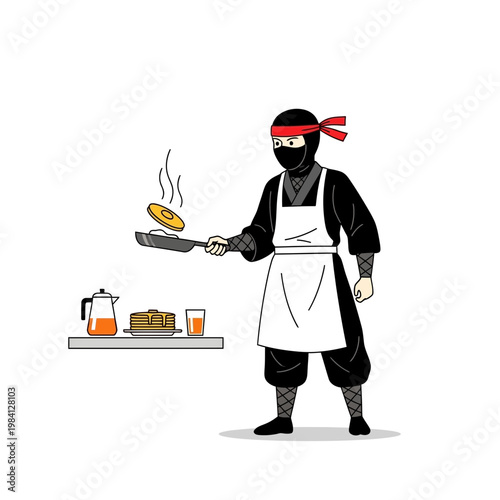 Ninja Chef Cooking Pancakes