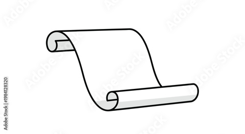 Blank white paper scroll with curled edges provides space for traditional announcements, diplomas, or certificates.