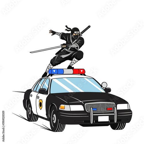 Ninja police car patrol