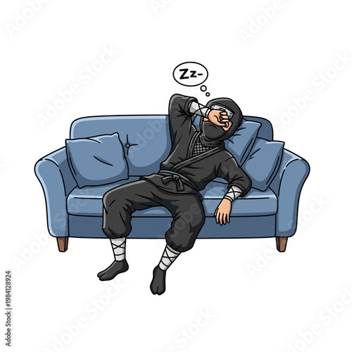 Ninja Sleeping on Couch