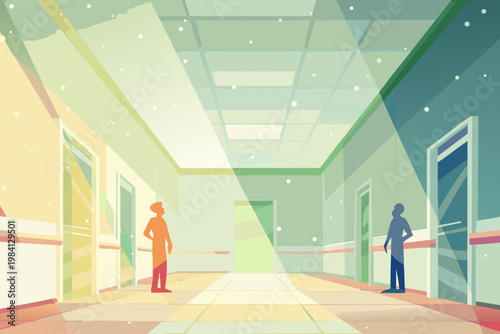 Night Shift in Hospital With Quiet Hallways And di