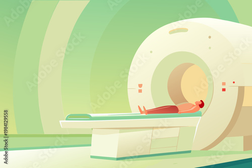 Radiology Room With Large Imaging Machine Scanning