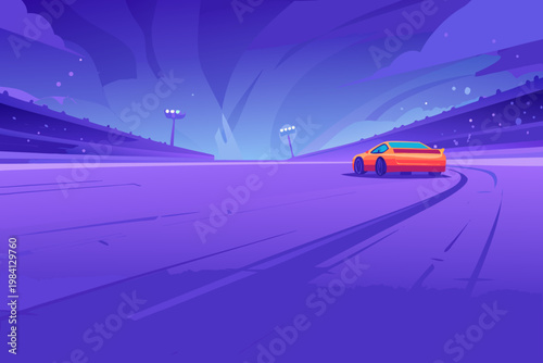 Car Entering Pit Lane at High Speed With Precision