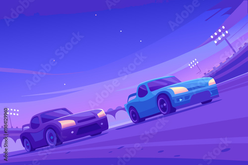 Formation Lap Before Race Start With Cars Warming