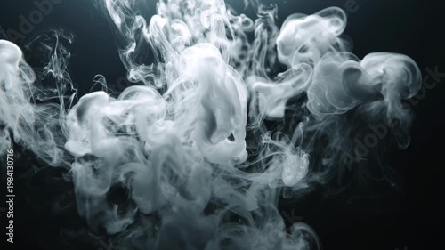 Smoke Abstract Vapor Fog Motion Dark Background White Swirl Texture