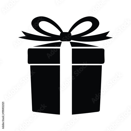 Elegant gift box ribbon silhouette vector illustration for festive occasions, holiday gift box silhouette vector illustration