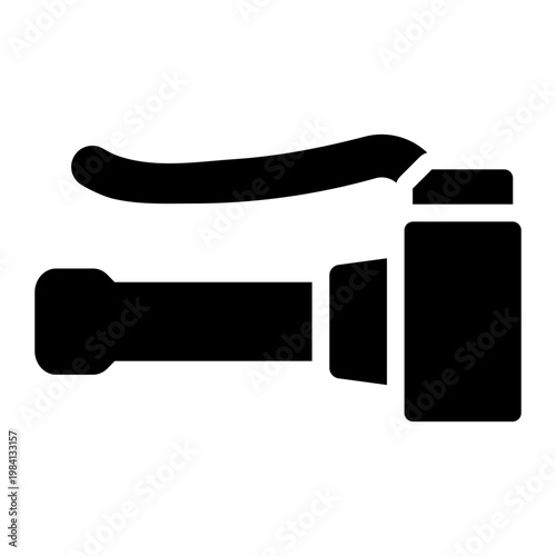 brake glyph icon. lever control. slowing device. handlebar equipment.