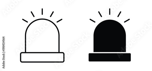 Ambulance siren icon editable stroke outline vectors. EPS10