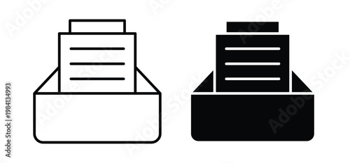 Archive icon editable stroke outline vectors. EPS10