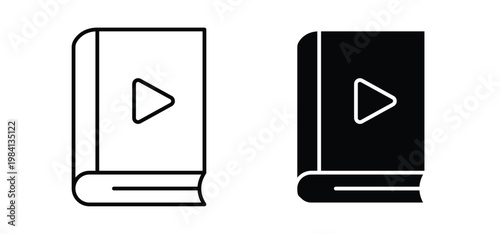Audiobook icon editable stroke outline vectors. EPS10