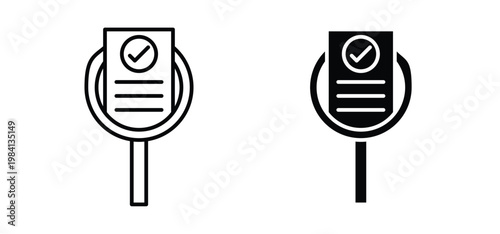 Audit icon editable stroke outline vectors. EPS10