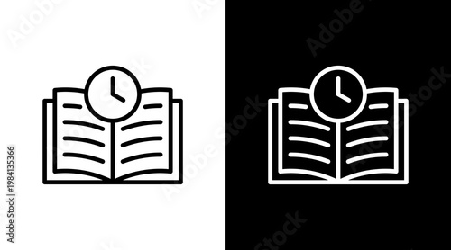 Study Planner White Icon Set Design