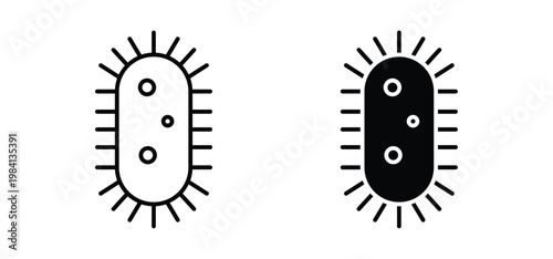 Bacteria icon editable stroke outline vectors. EPS10