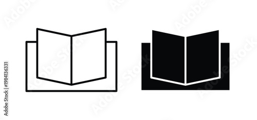 Book icon editable stroke outline vectors. EPS10