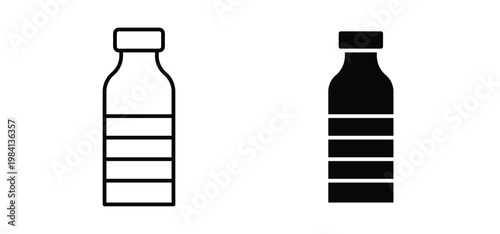Bottle icon editable stroke outline vectors. EPS10