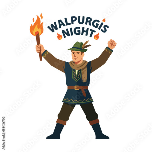 Vector of a man celebrating "Walpurgis Night" 4