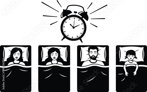 Insomnia and sleeplessness a black and white illustration of restless nights