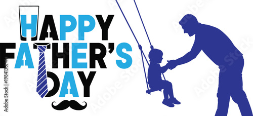 Happy father's day a heartwarming silhouette of father and son bonding