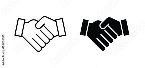 Business deal icon editable stroke outline vectors. EPS10