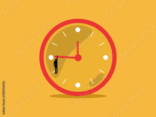 businessman hung himself on the clock hands.