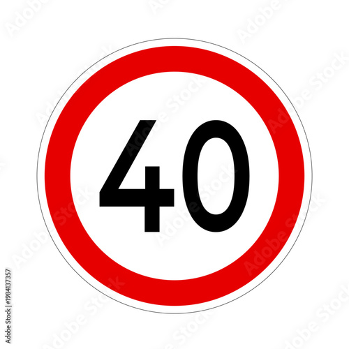 Speed Limit 40, Vector Sign