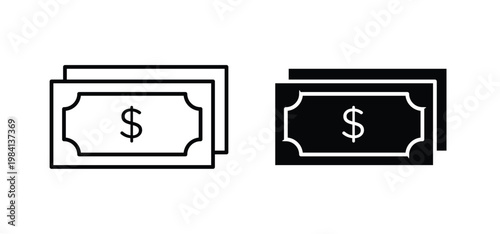 Cash icon editable stroke outline vectors. EPS10