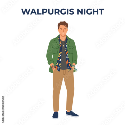 Vector of a man celebrating "Walpurgis Night" 6