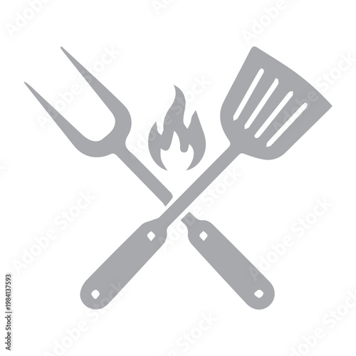 BBQ Utensils with Flame