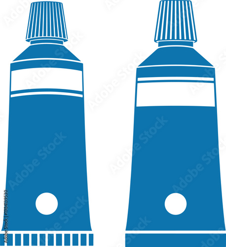 Blue cream tubes icon vector graphic design