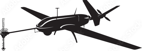 Industrial Crane Truck, Heavy Duty Construction Equipment, Black Silhouette Vector, Cargo Transport Illustration