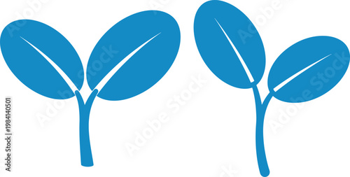 Blue plant sprout icon vector