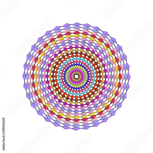 Intricate circular pattern a colorful and hypnotic abstract design