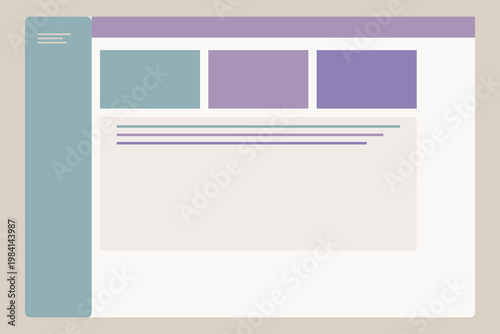 Digital product UI background with realistic SaaS dashboard structured sidebar analytics cards data rows and premium pastel vector interface design