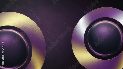 Abstract metallic circles gold purple futuristic geometric 3d background design
