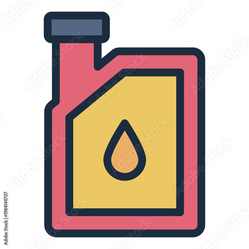 lubricant filled line icon. oil bottle. engine protection. fluid service.