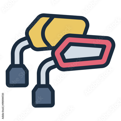 mirror filled line icon. rear view. safety visibility. traffic monitoring.