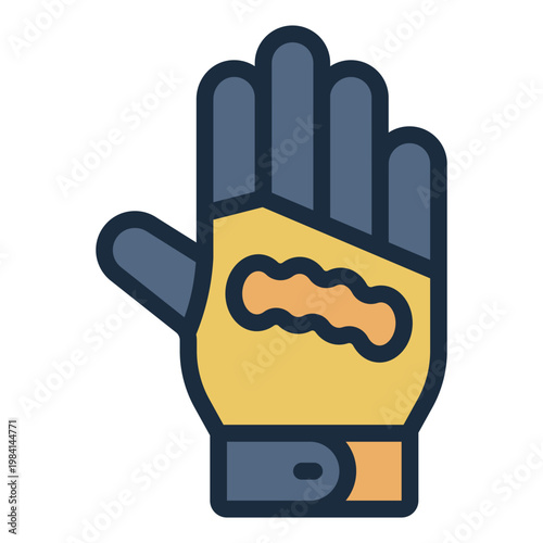 glove filled line icon. protective wear. hand safety. riding apparel.