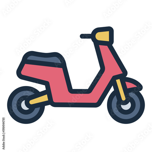 scooter filled line icon. automatic bike. urban transport. city travel.