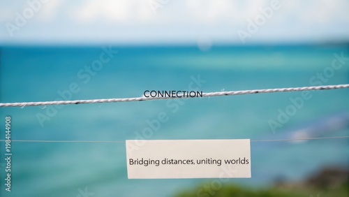 Connection Between Two Worlds with Ocean and Sky in Background