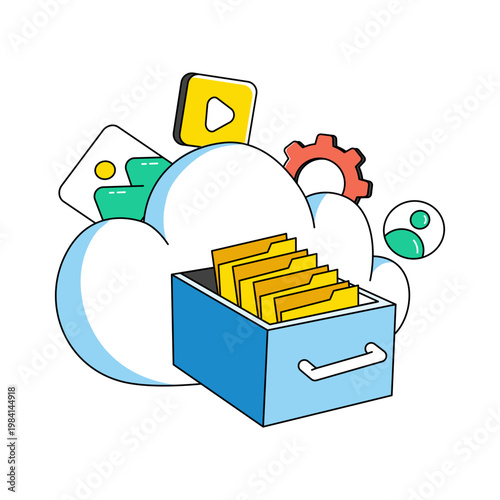 An icon design of cloud drawer 