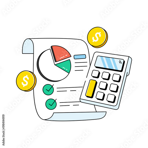 Creative design icon of budget report 