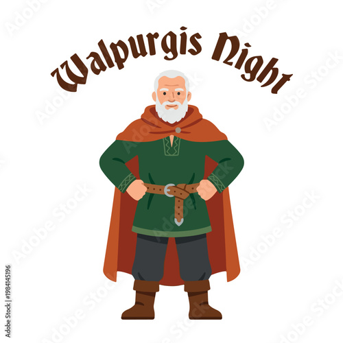 Vector of a elderly man celebrating "Walpurgis Night" 2