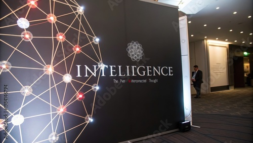 Abstract Network Design Displaying Intelligence and Connectivity Theme