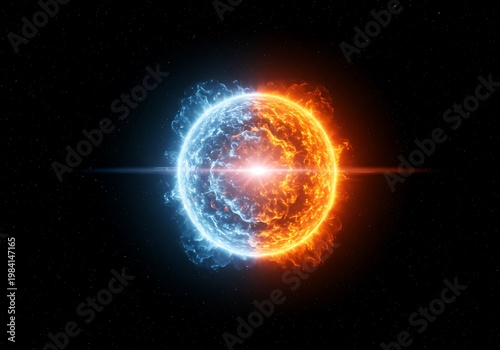 Celestial Embrace: Fire and Ice