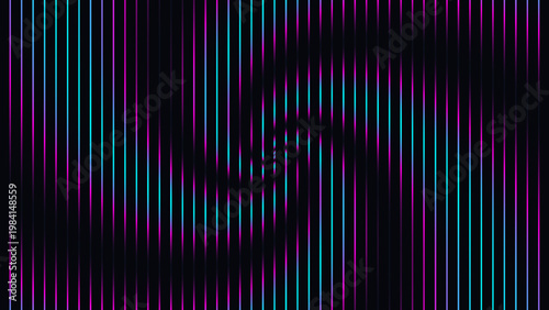 Futuristic Neon Soundwave Background with Vertical Glowing Lines, Magenta and Cyan Audio Frequency Pattern on Black, Abstract Digital Signal Wave Tech Wallpaper