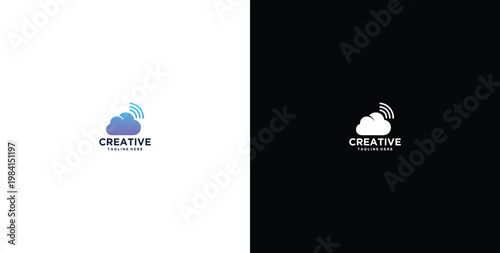 smart cloud modern technology design logo