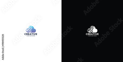 smart cloud modern technology design logo