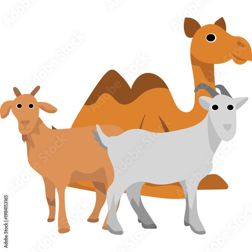 Illustration of Sacrificial Animals for Eid al-Adha